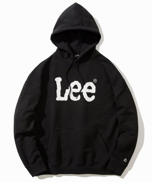 (黑) Lee - 經典Logo寬鬆款連帽衛衣