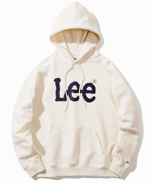 (白) Lee - 經典Logo寬鬆款連帽衛衣