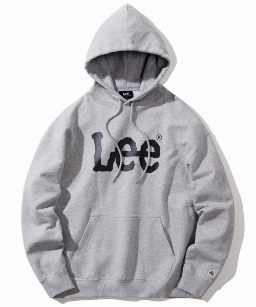 (灰) Lee - 經典Logo寬鬆款連帽衛衣