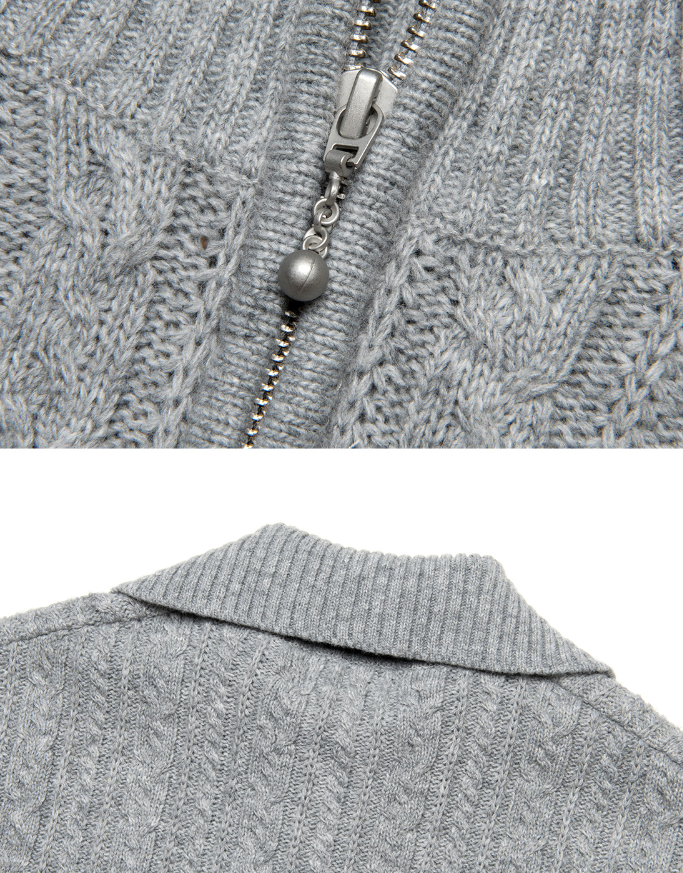 (灰色) Marithe Francois girbaud - 半拉鍊針織上衣