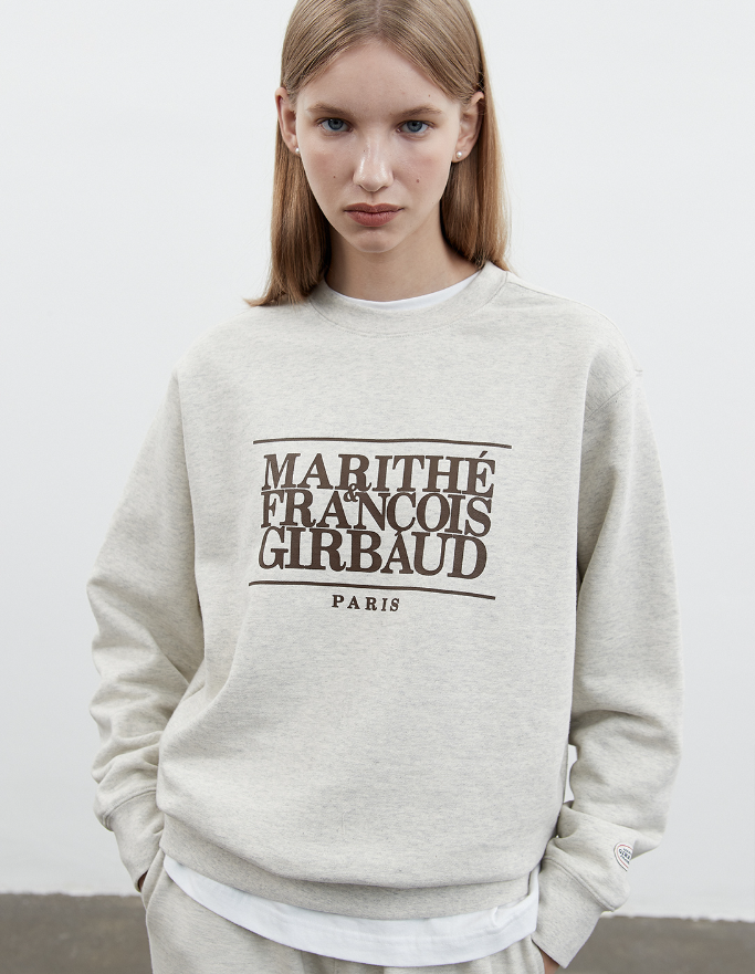 (燕麥色) Marithe Francois girbaud - 經典Logo運動上衣