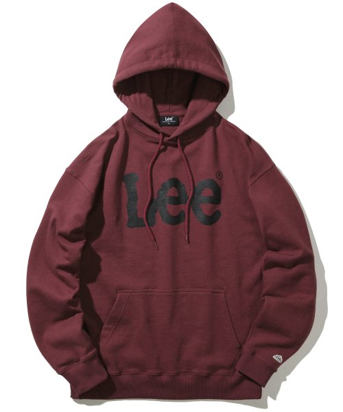 (酒紅) Lee - 經典Logo寬鬆款連帽衛衣