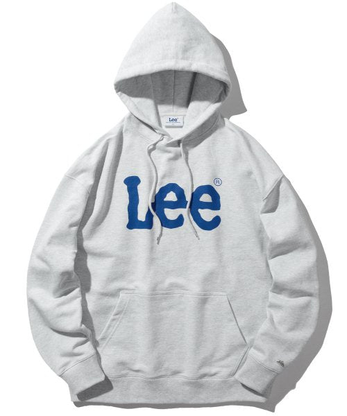 (灰藍) Lee - 經典Logo寬鬆款連帽衛衣