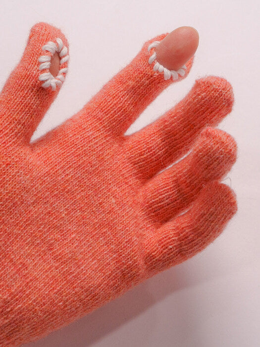 (15色) Meminn - 雙孔觸指拼色手套