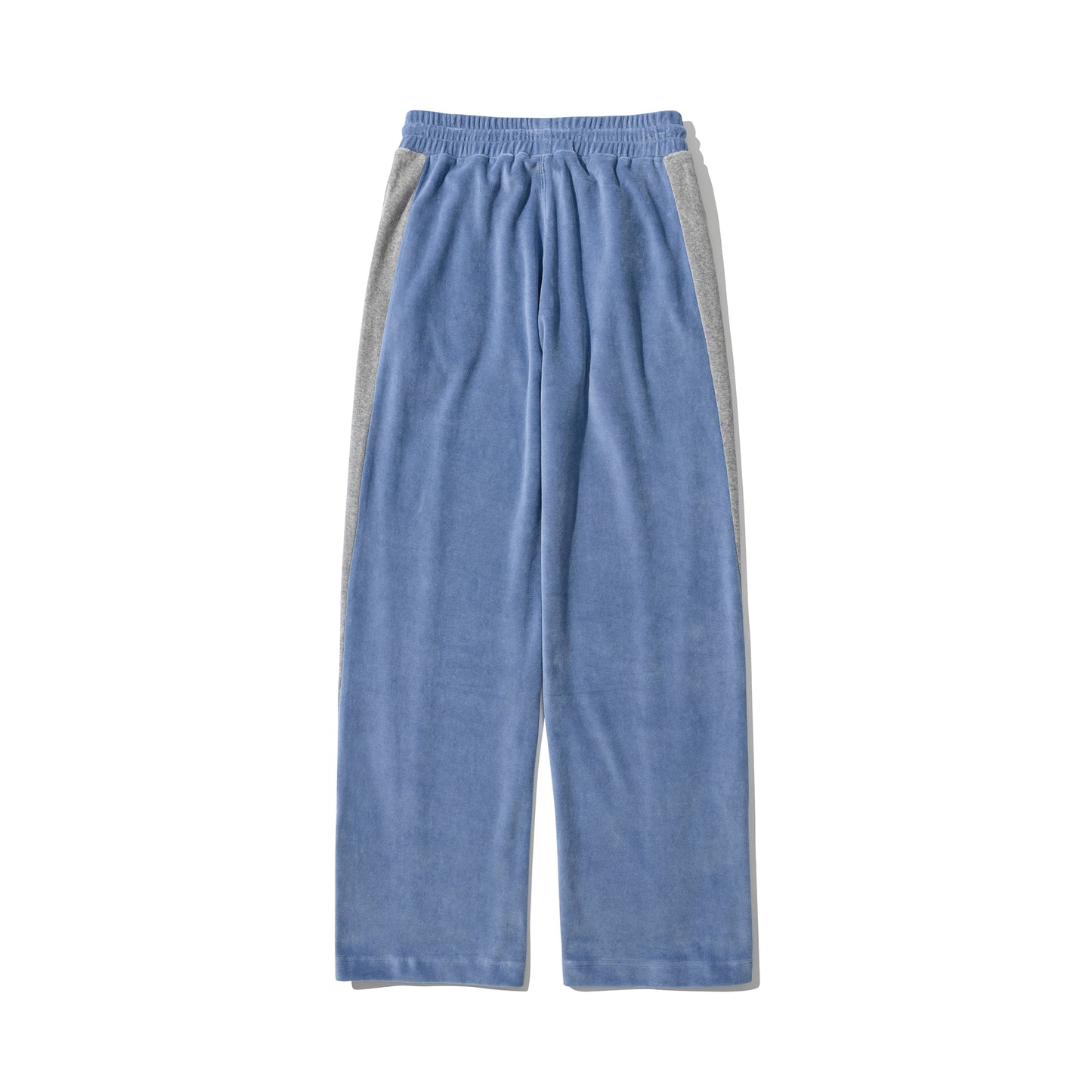 (藍色) Oioi  - 絨毛絨斜線拼色運動褲