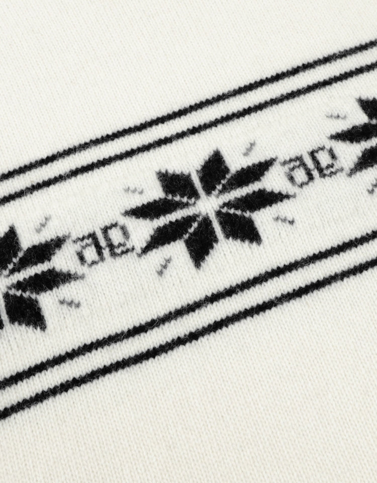 (白) depound -雪花紋針織上衣