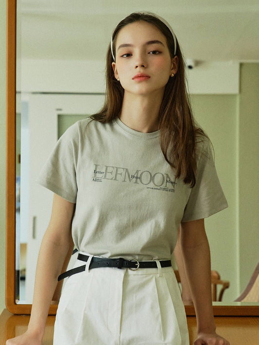 (淺卡其）LetterfromMoon-LOGO T-shirt