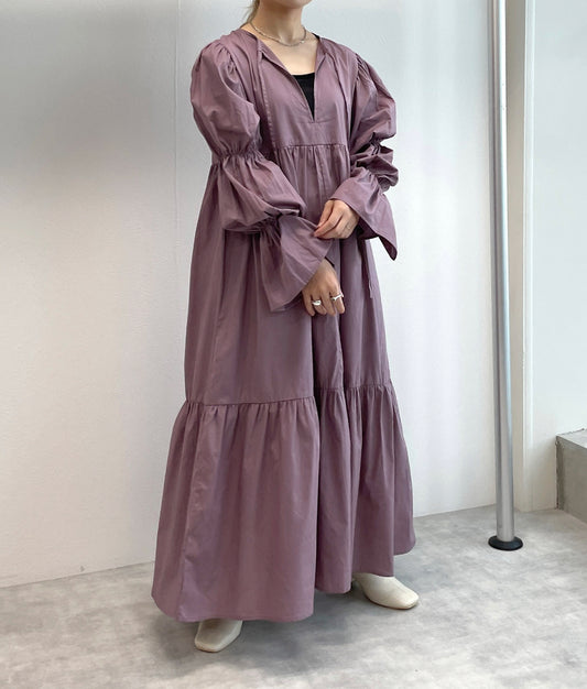 (3色）W closet-泡泡袖長洋裝