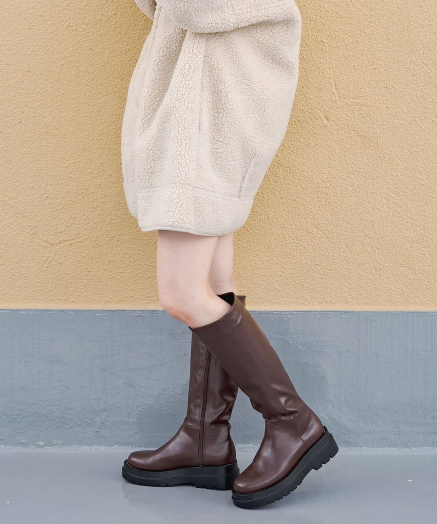 (2色) Kastane - 襪子厚底長靴