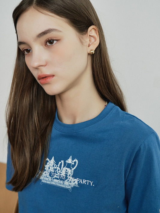(藍）LetterfromMoon-城堡T-shirt
