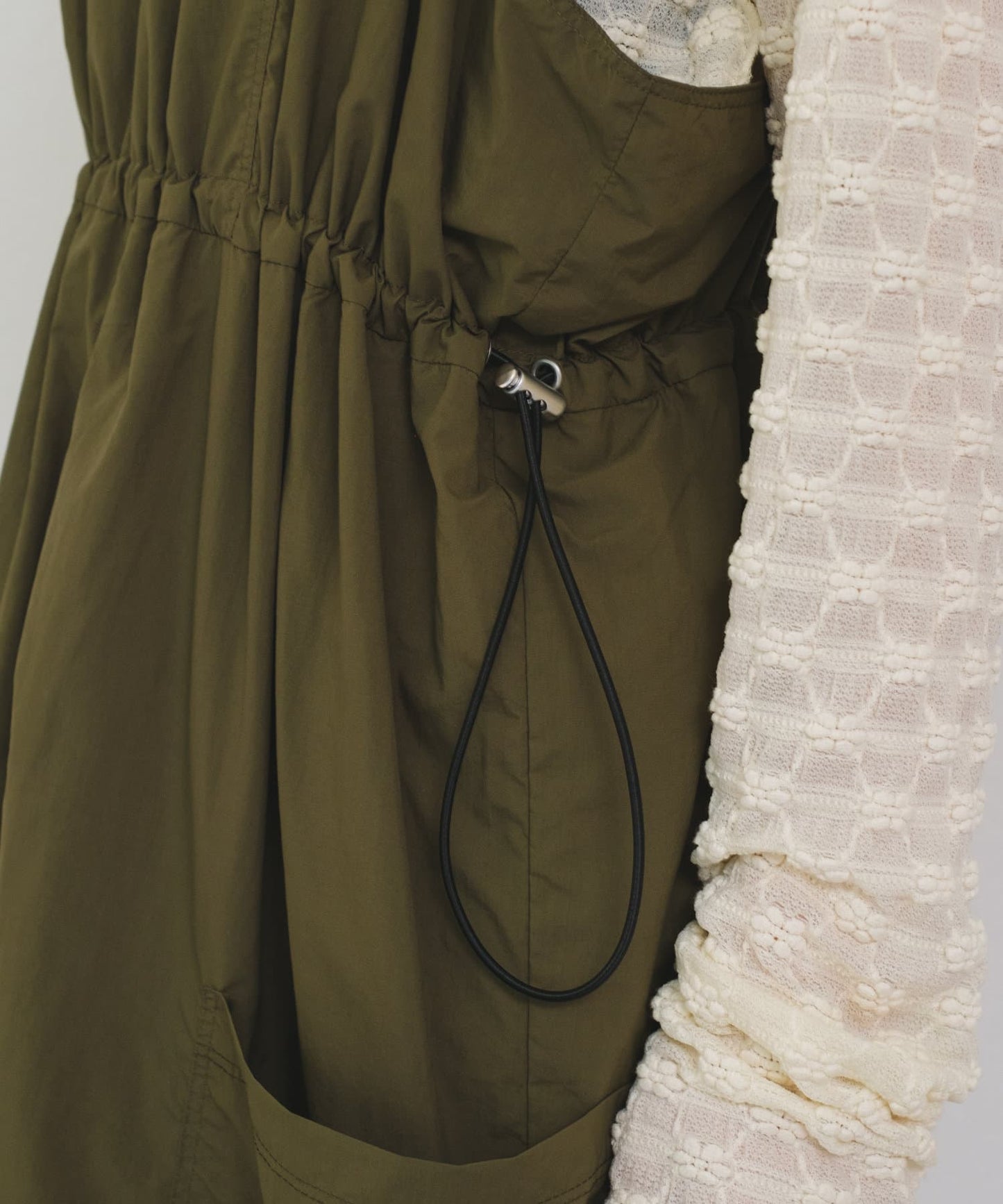 (3色) Kastane - 休閒束繩吊帶連身裙